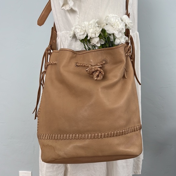 JOIE Mabel Leather Bucket Bag - Brown Cross body - Picture 2 of 16